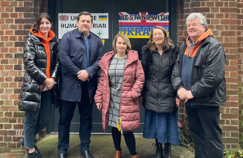 Louie with Bexley Ukraine residents 