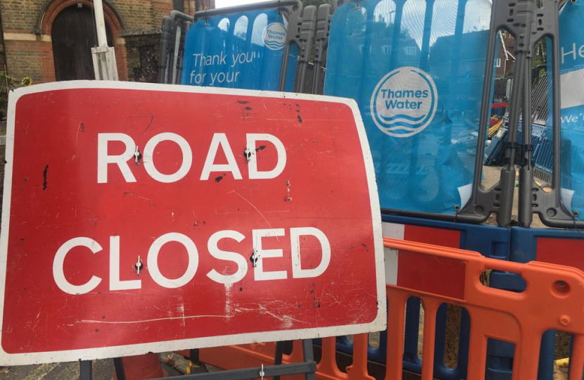 Thames Water works on Church Road Sidcup