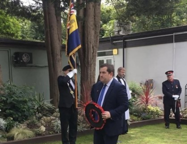 Louie French at D Day Wreath Laying Ceremony Sidcup