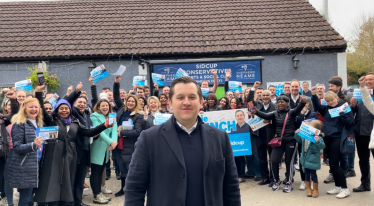 Louie French with local supporters in Old Bexley & Sidcup 