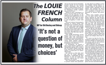 Louie French MP's latest column